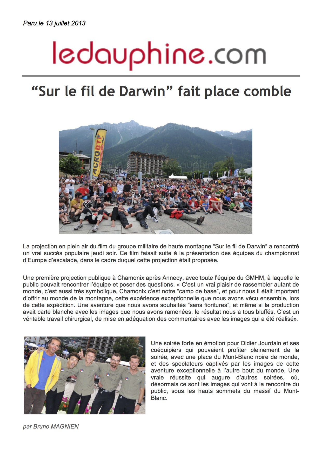 Article du Dauphiné